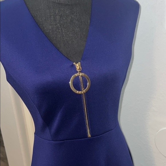 DKNY Blue purpleish Dress with Gold Zipper 2 - Picture 6 of 8